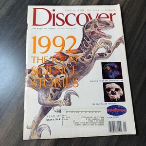 Discover Magazine January 1993 1992 Top‎ 50 Science Stories Dinosaur Cover